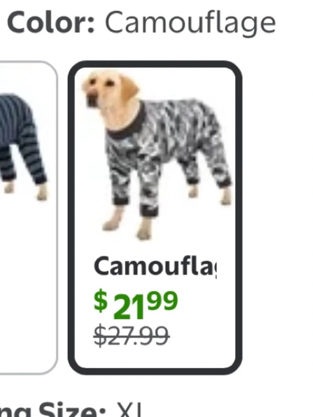 NWT Dog Camouflage Pajamas Post Surgical Suit
